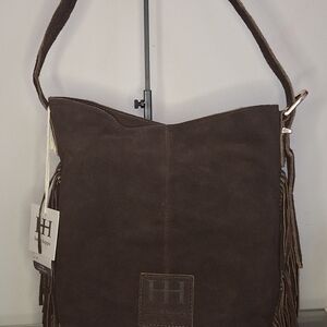 Haute Hippie Chocolate Suede Shoulder Bag